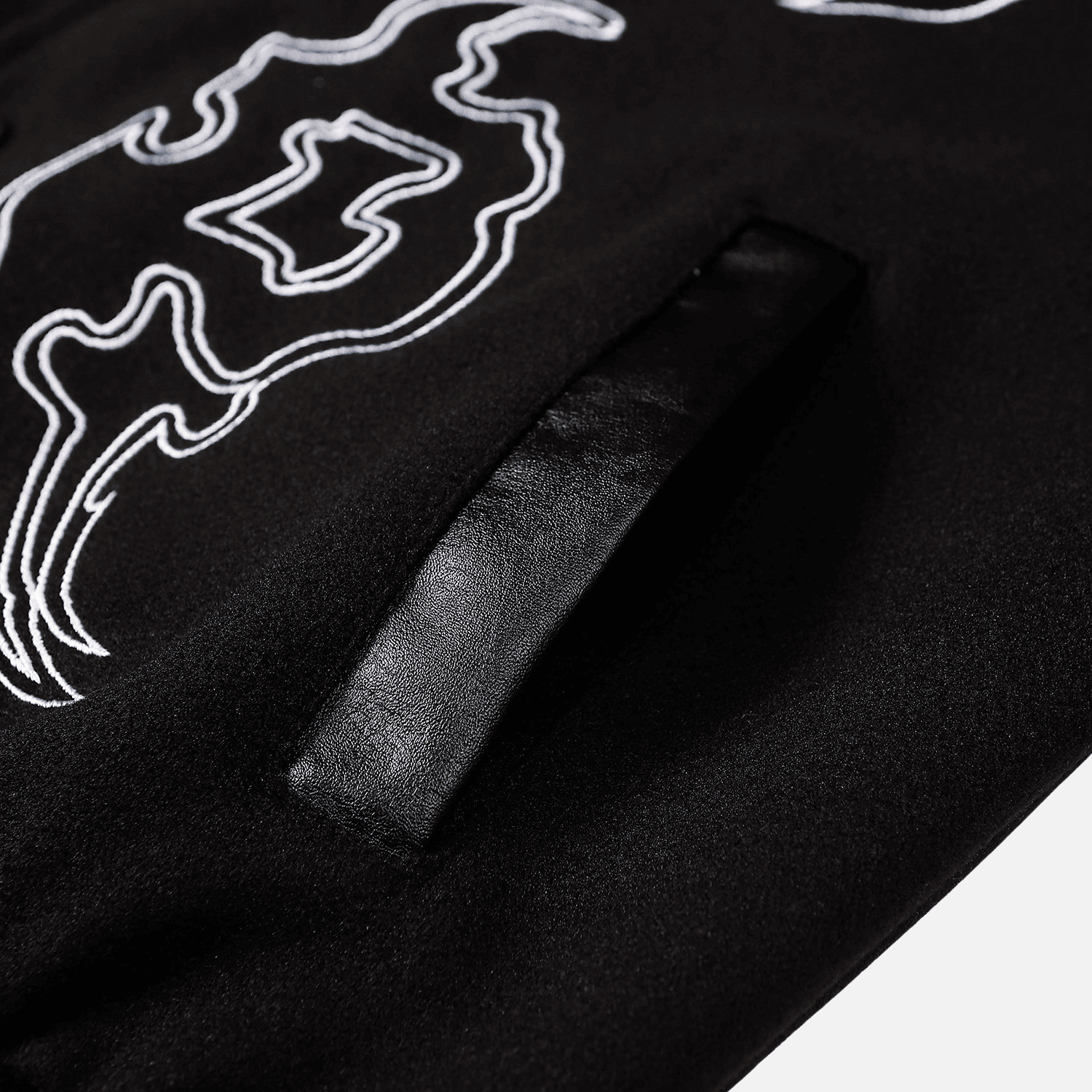 Chaqueta de béisbol de cuero sintético con bordado de símbolos