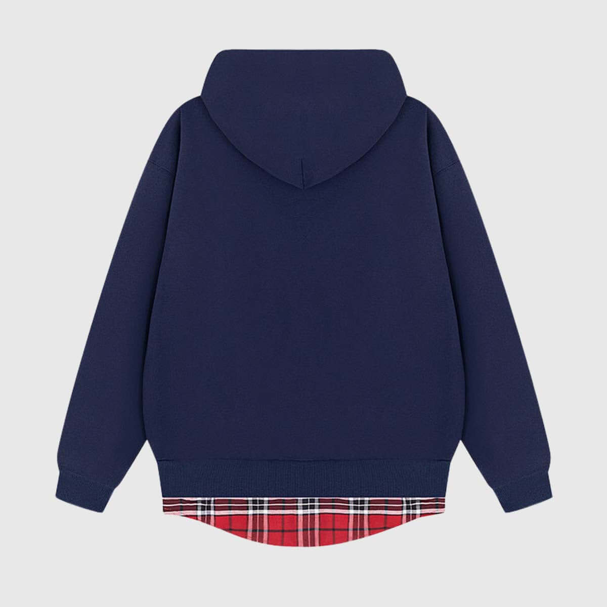 Sudadera con capucha a cuadros de dos capas