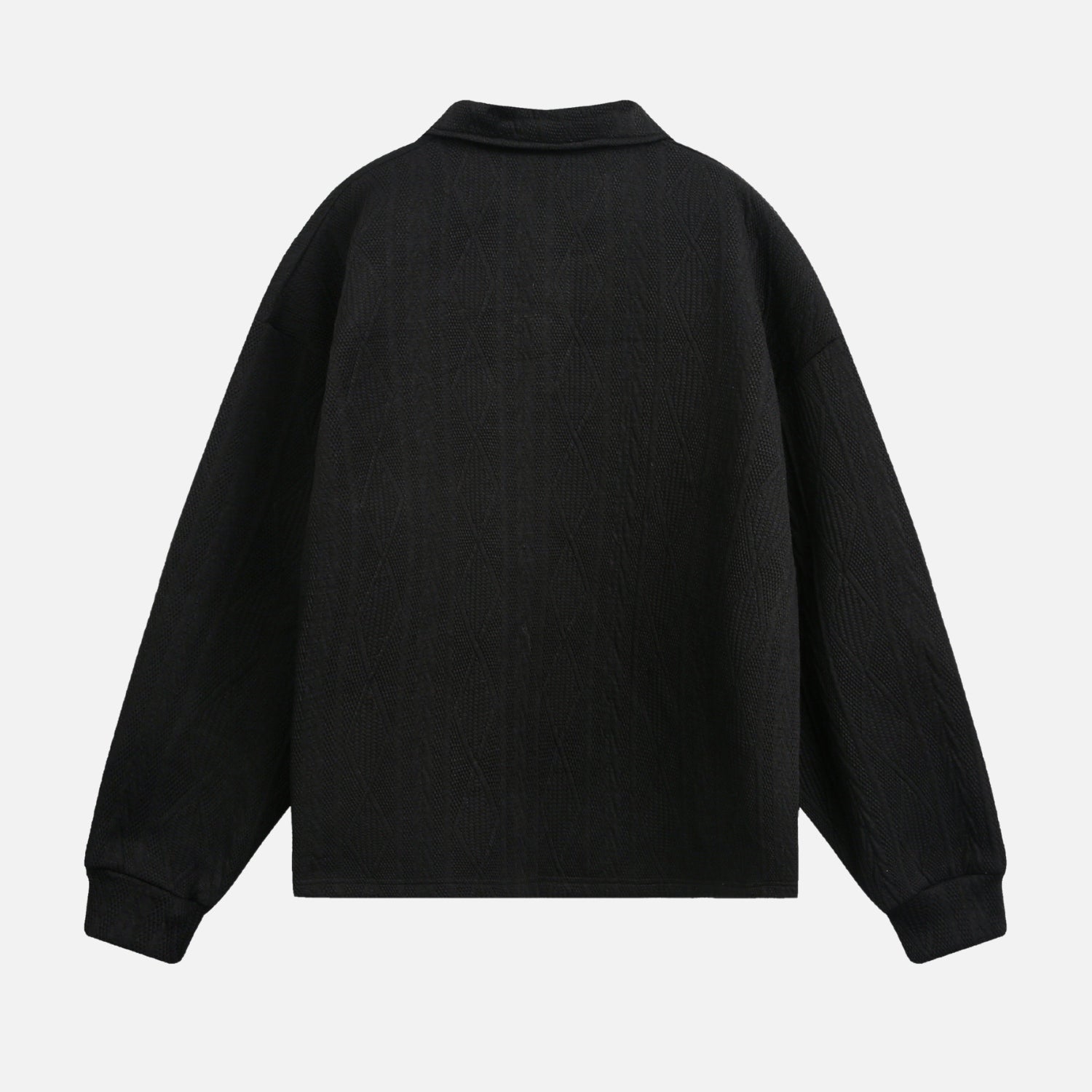 Heavy Jacquard Textured Polo Sweatshirt