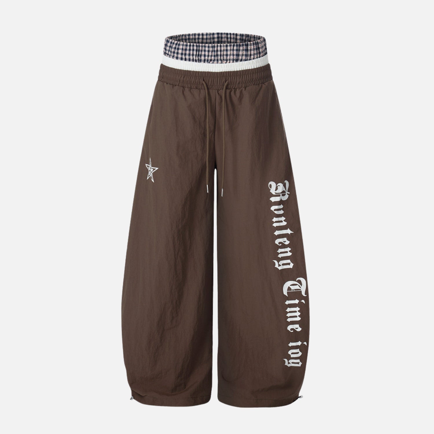 Pantalones de doble cintura con efecto de doble capa