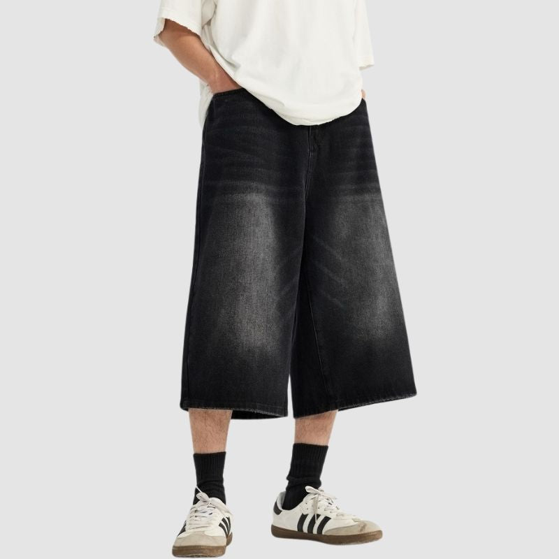 Pantalones cortos de pierna ancha lavados