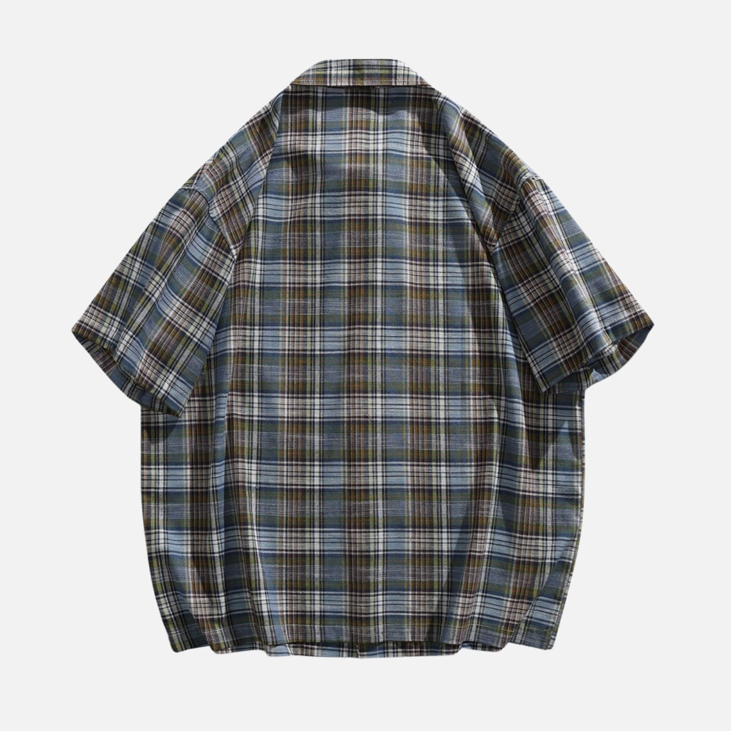 Vintage Plaid Print Cotton Shirt