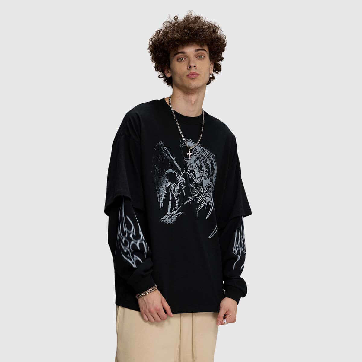 Sudadera con gráfico de ángel y espina