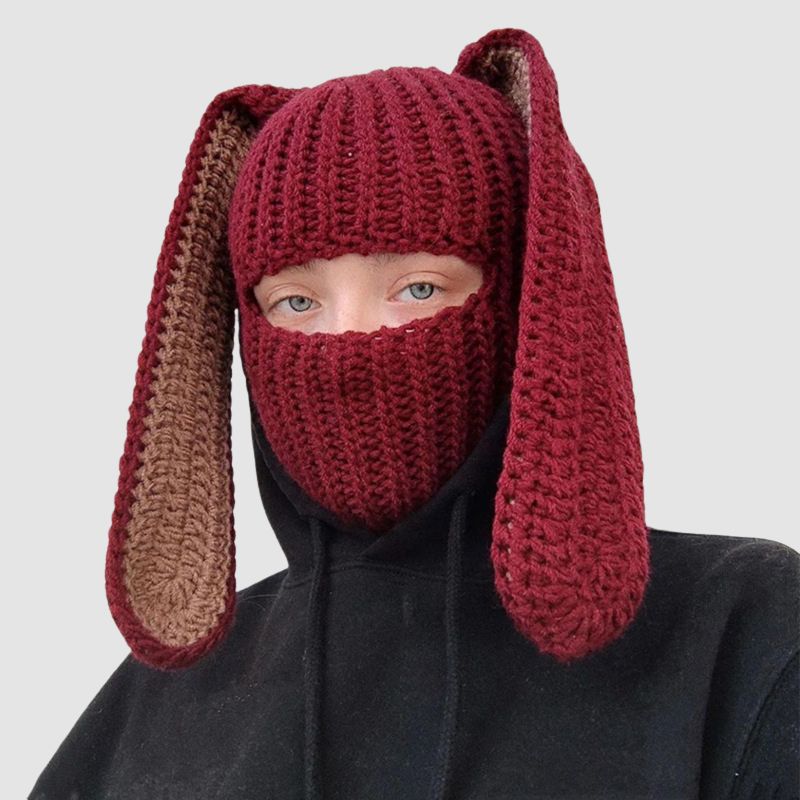 Gorro de punto con diseño de orejas de conejo