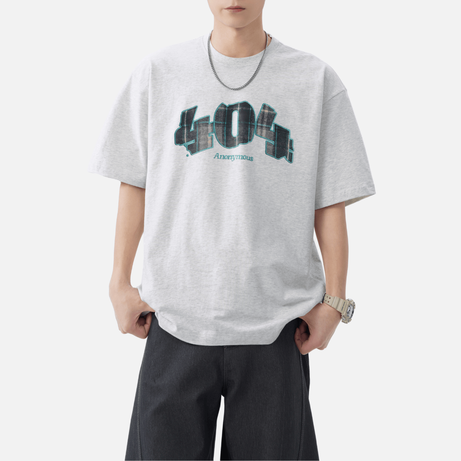 Plaid Graphic Cotton T-Shirt