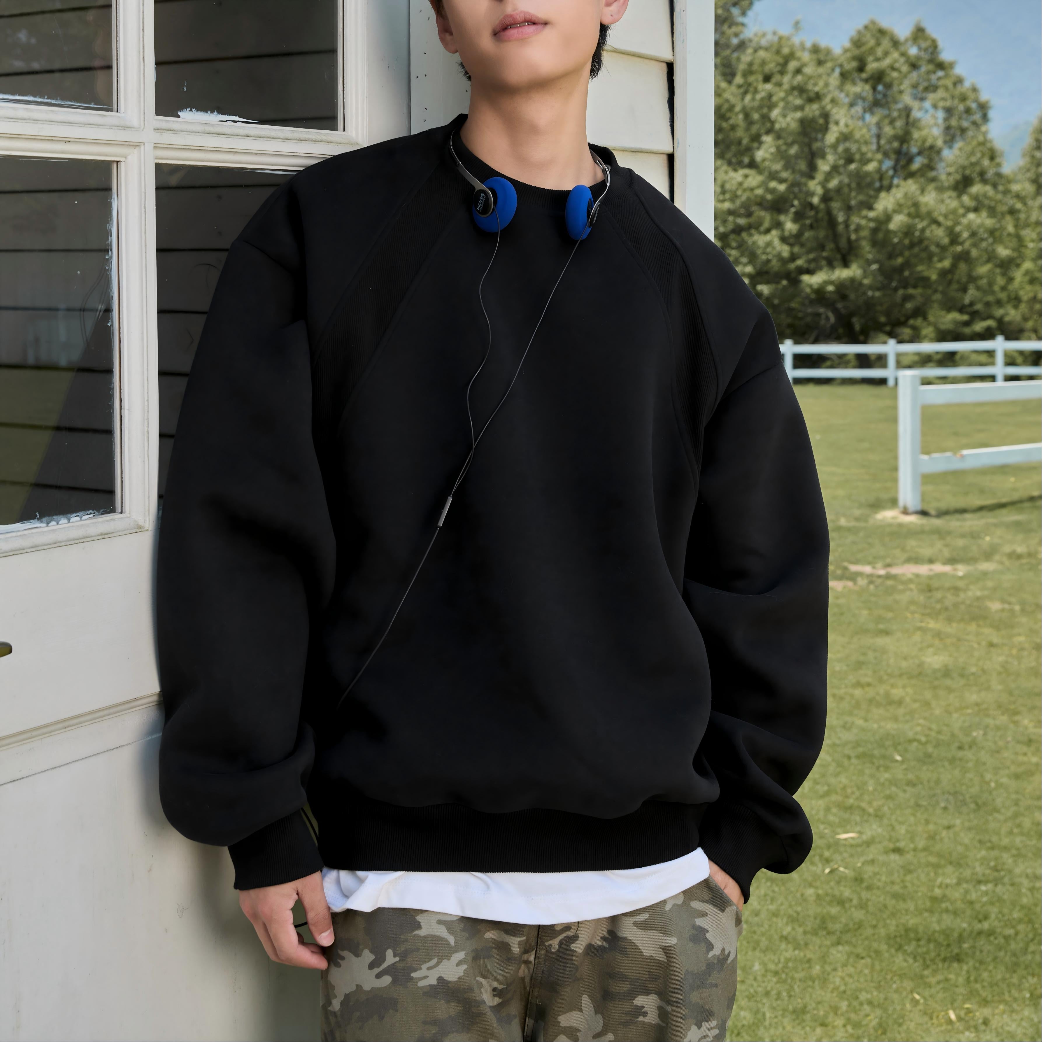 Heavyweight Space Cotton Crewneck Sweatshirt