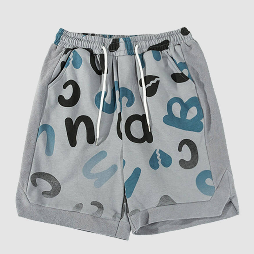 Shorts mit Kordelzug und Wolkenmuster