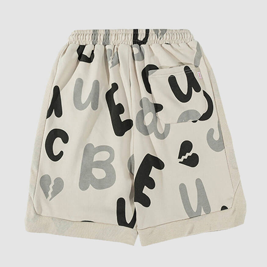 Shorts mit Kordelzug und Wolkenmuster