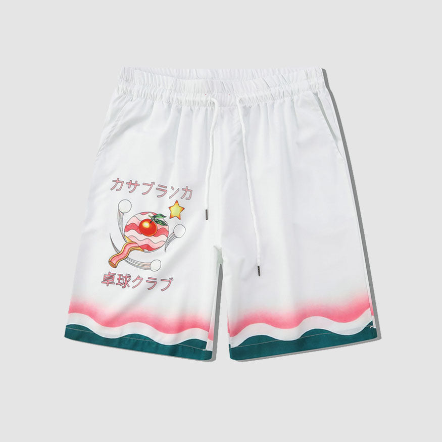 Zweiteiliges Hemd mit Cashew-Blumendruck + Shorts