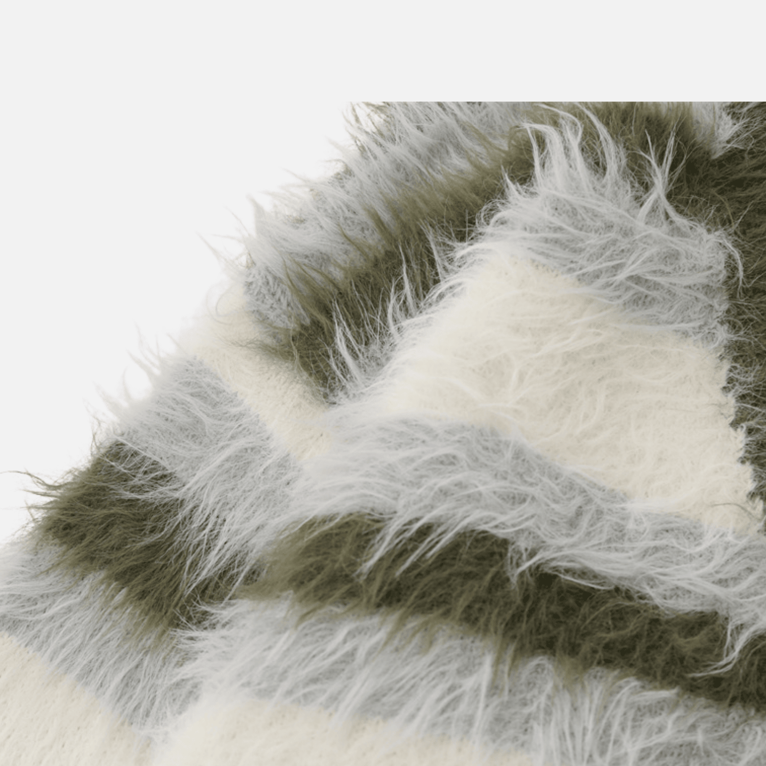 Striped Fleece-Lined V-Neck Sweater