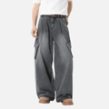 Washed Vintage Denim Baggy Pants