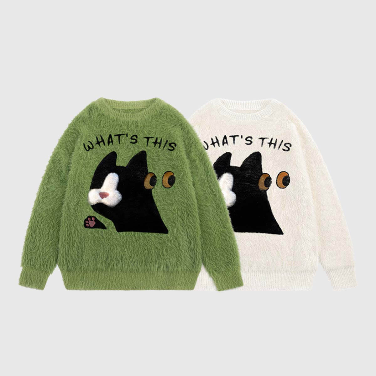 Pullover mit flauschigem Katzen-Design