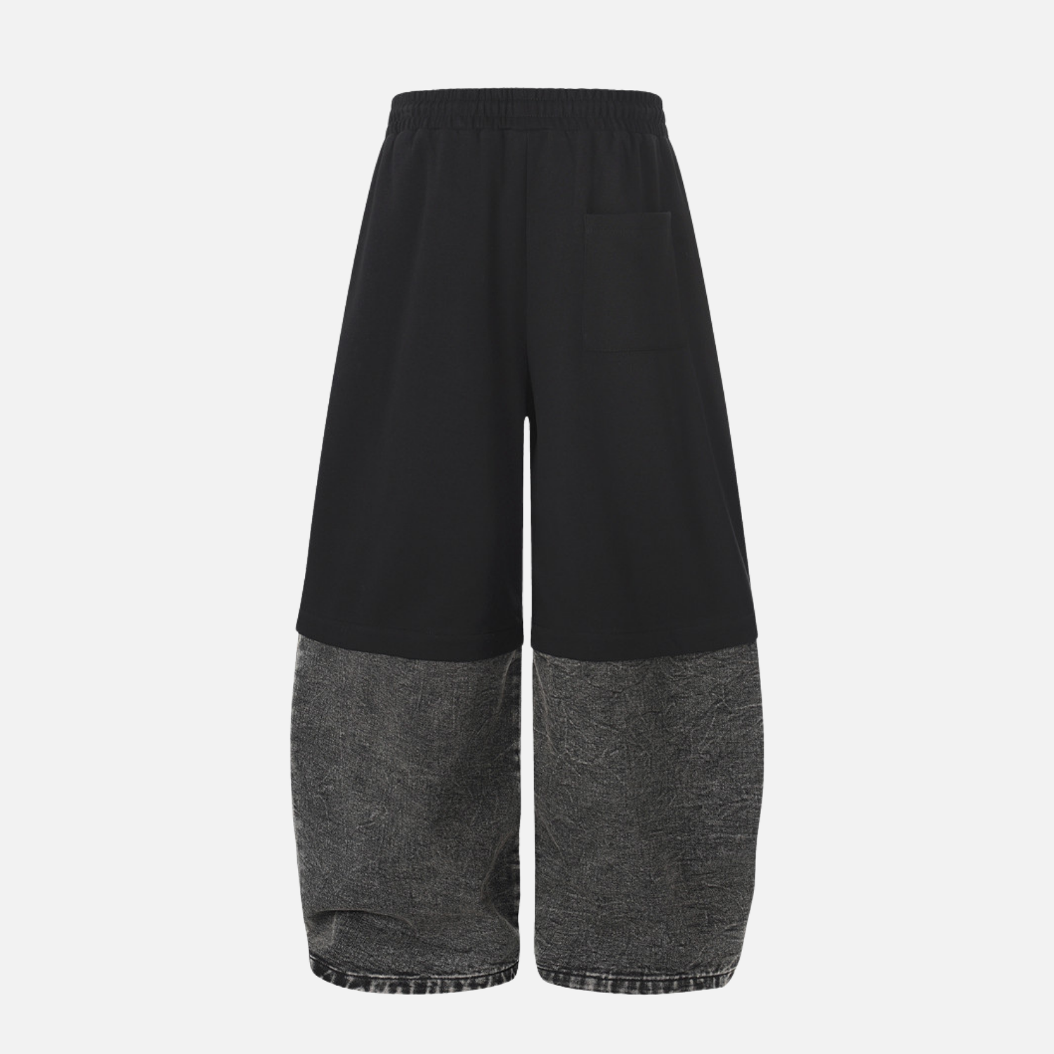 Pantalones anchos de patchwork de mezclilla