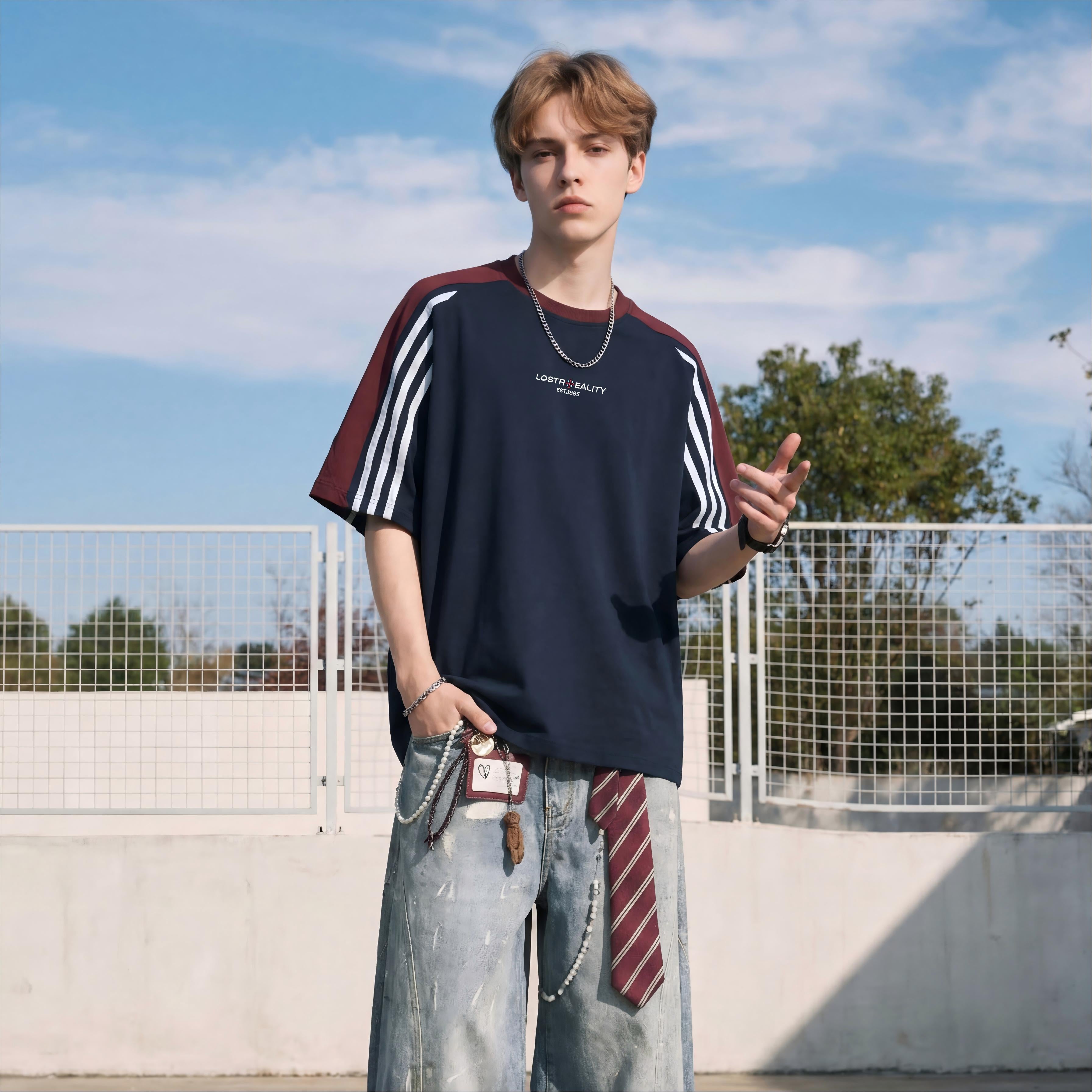 Vintage Raglan Graphic T-Shirt aus Baumwolle