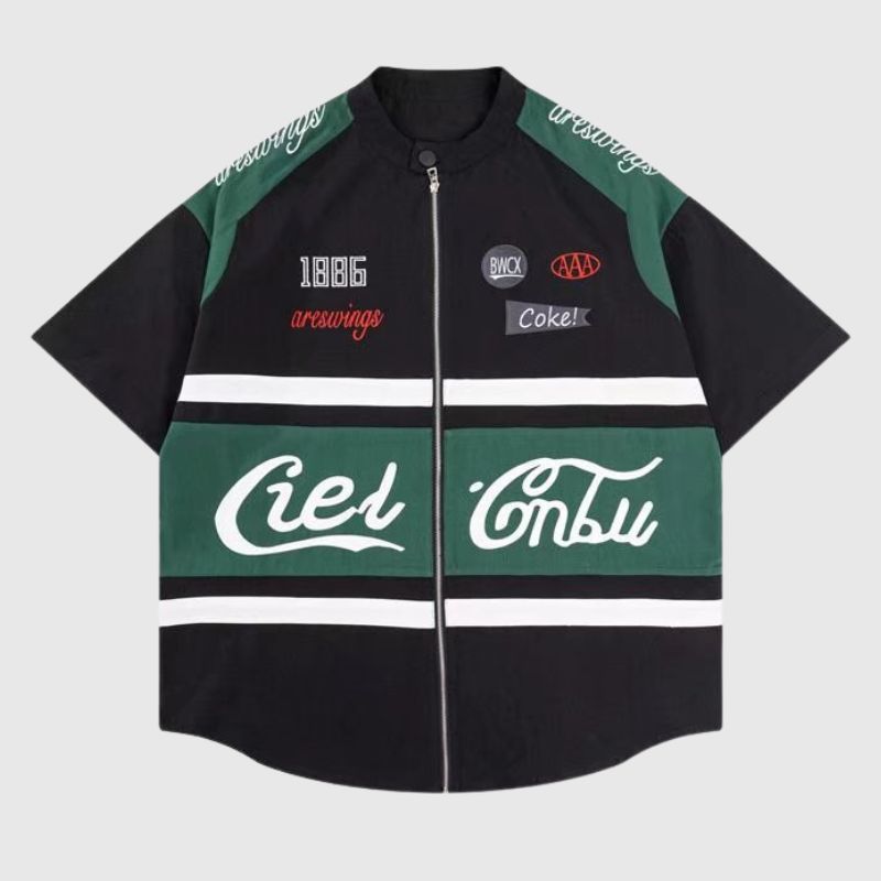 Camisa de motociclista bordada