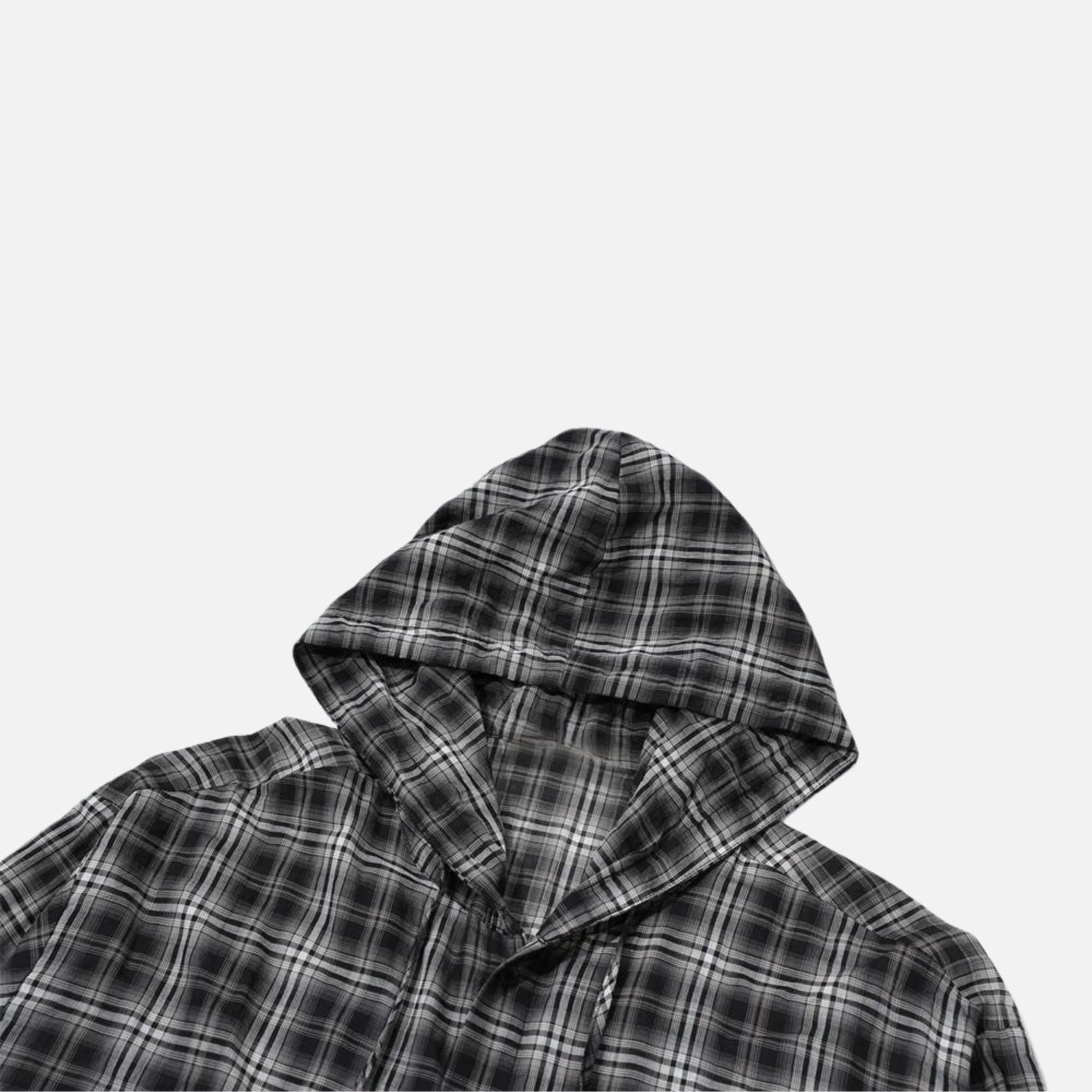 Plaid Hooded Cotton Shirt