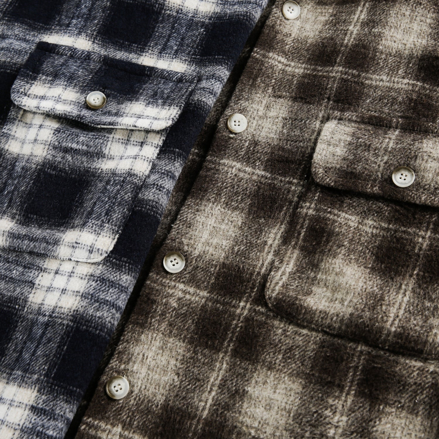 Colorblock-Hoodie mit gebürstetem Karomuster 