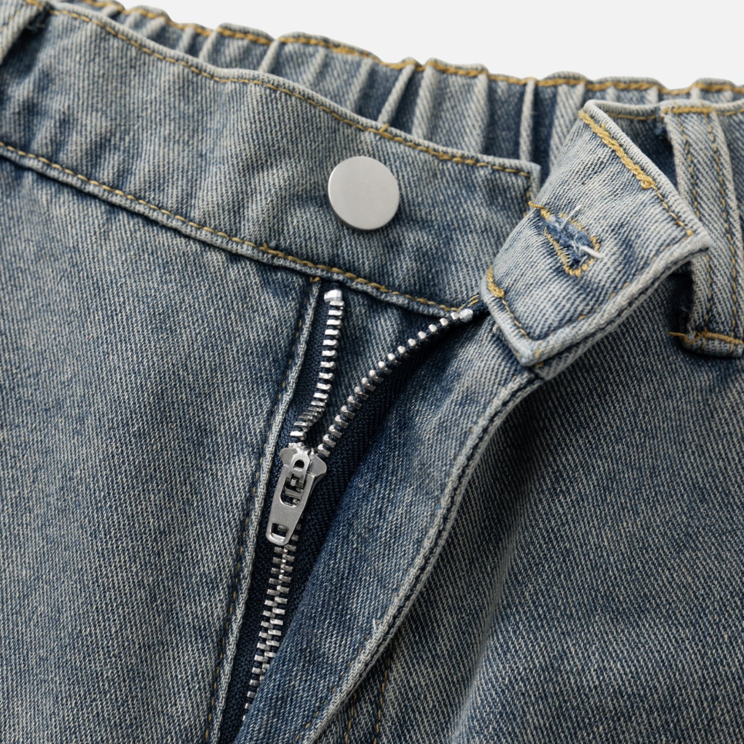 Vintage Washed Pleated Denim Shorts