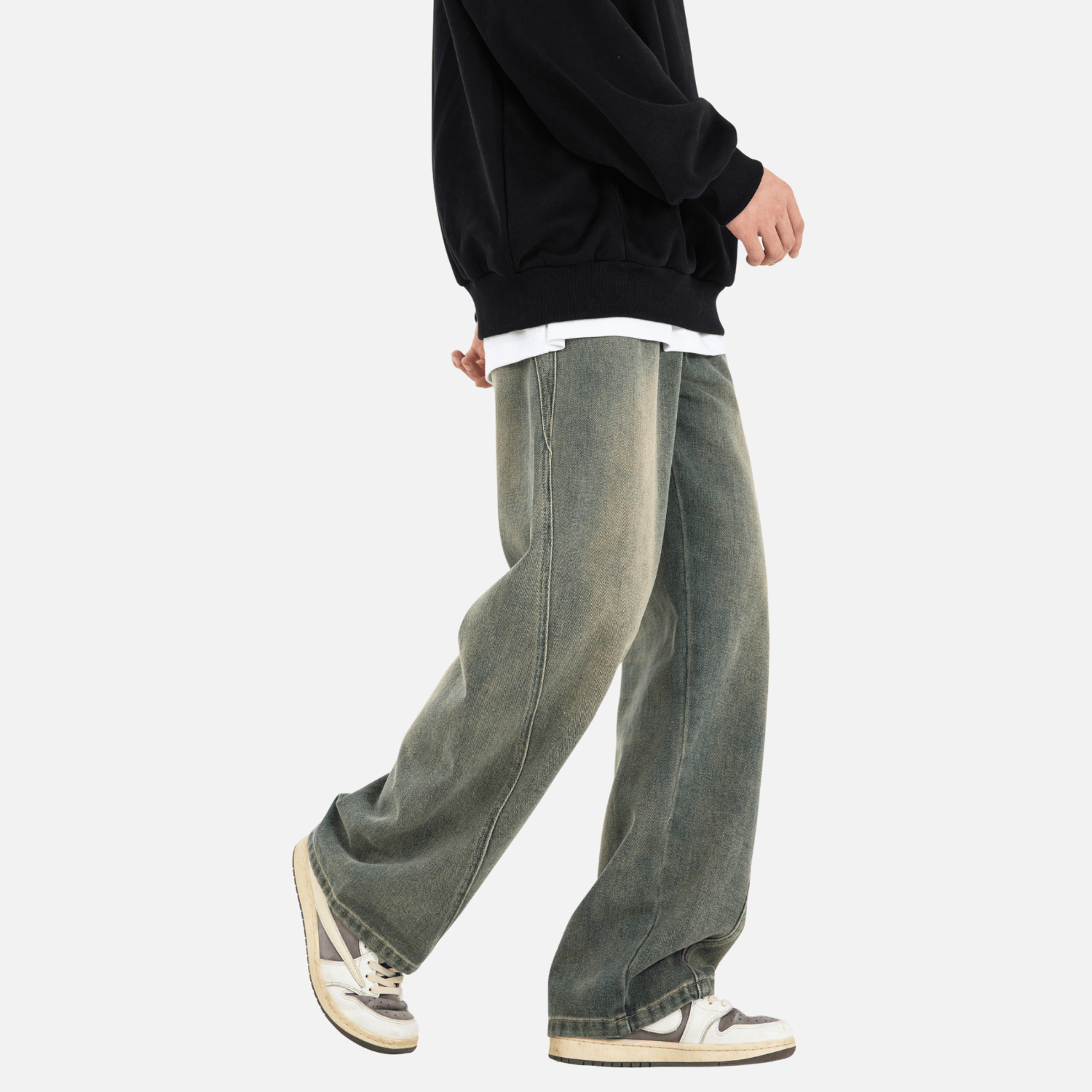 Patchwork Washed Jeans