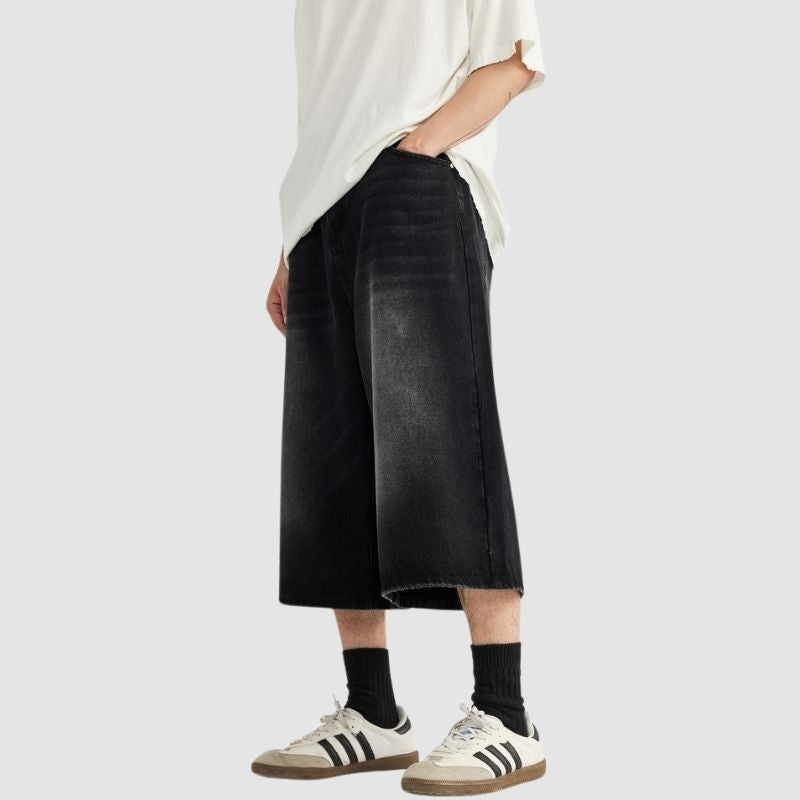 Pantalones cortos de pierna ancha lavados