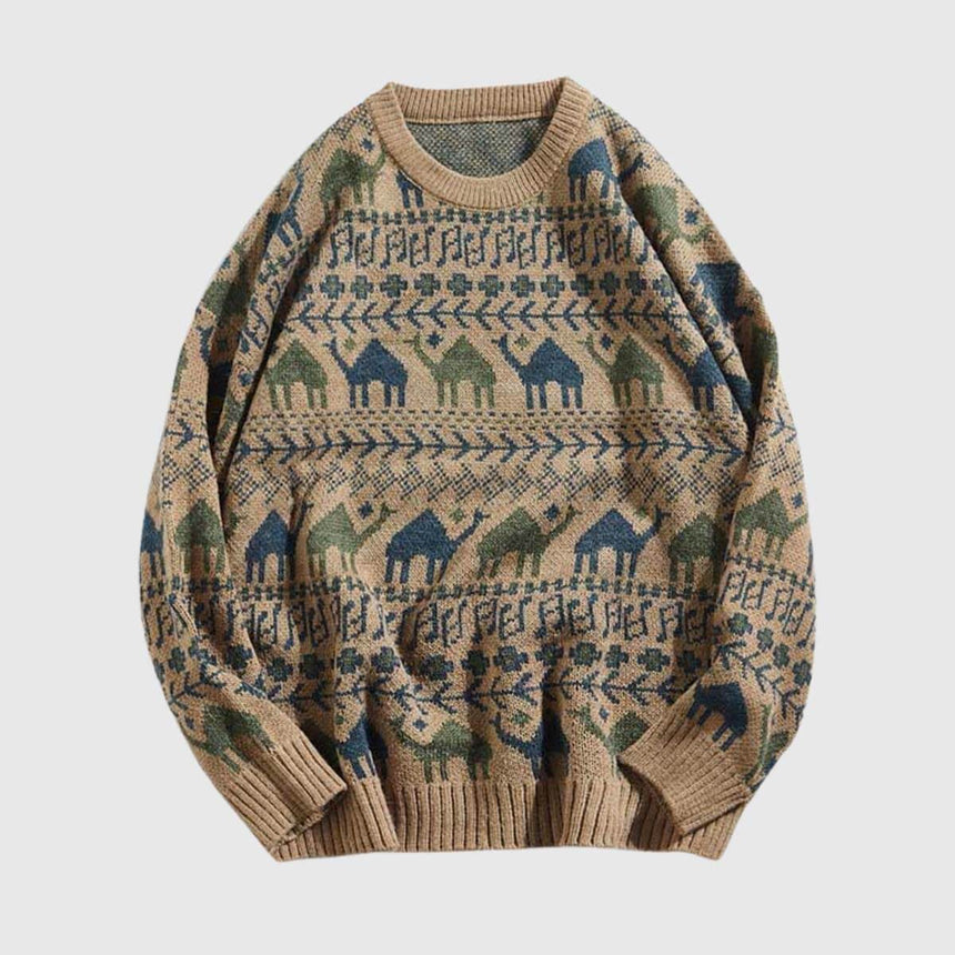 Suéter de punto con estampado tribal