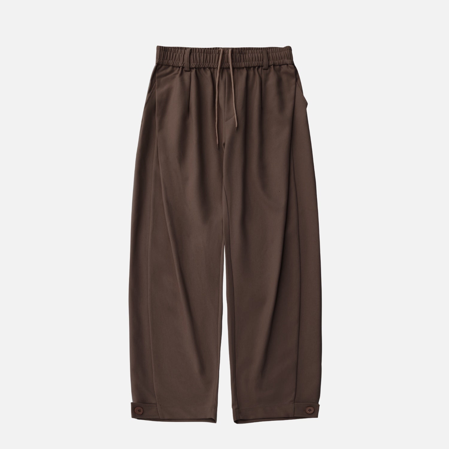 Draped Pleated Straight-Leg Trousers