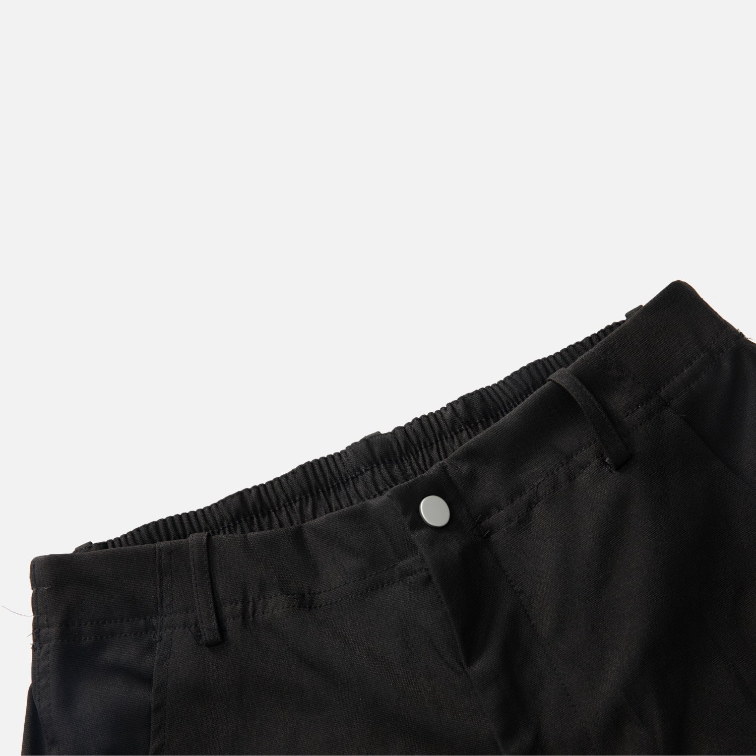 Pleated Slant Cargo Baggy Pants