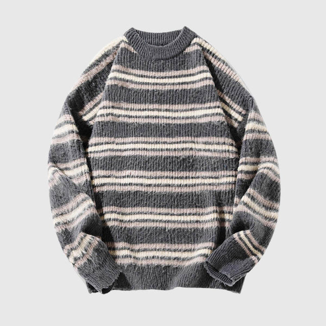 Japanischer gestreifter Strickpullover