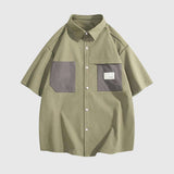 Patchwork Pocket Cotton Shirts