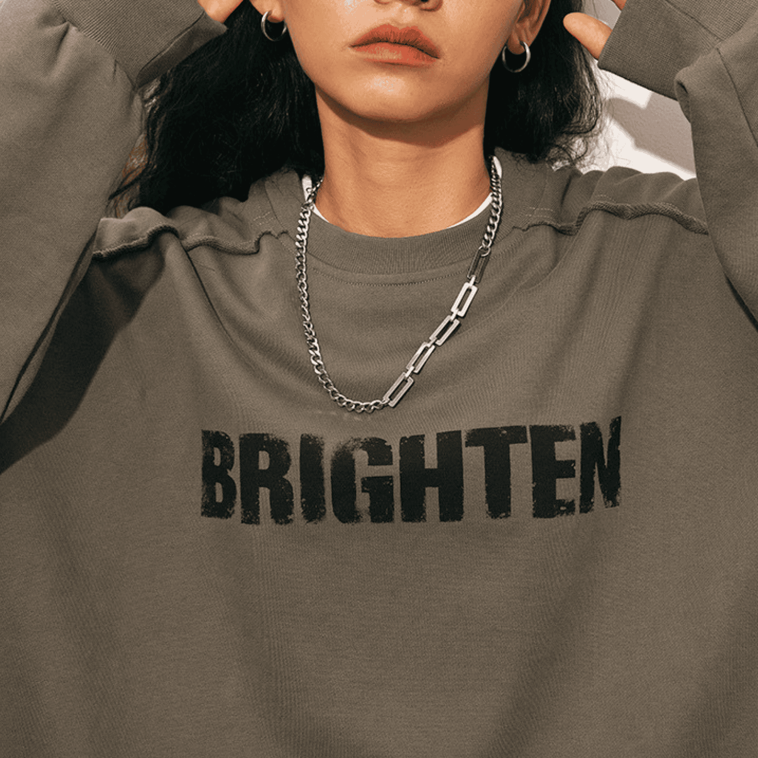 Double Letter Print Sweatshirt