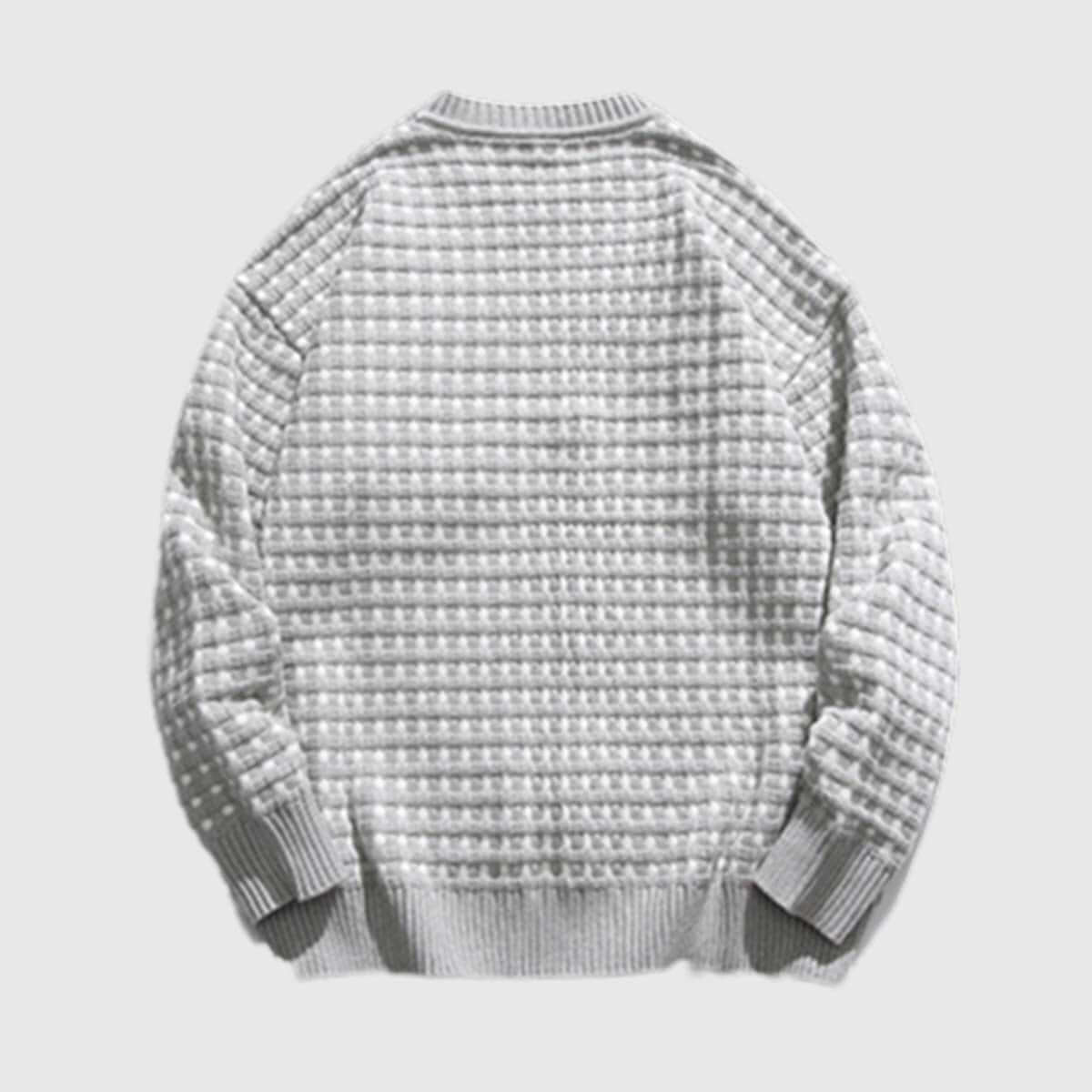 Strukturierter Strickpullover mit Rundhalsausschnitt