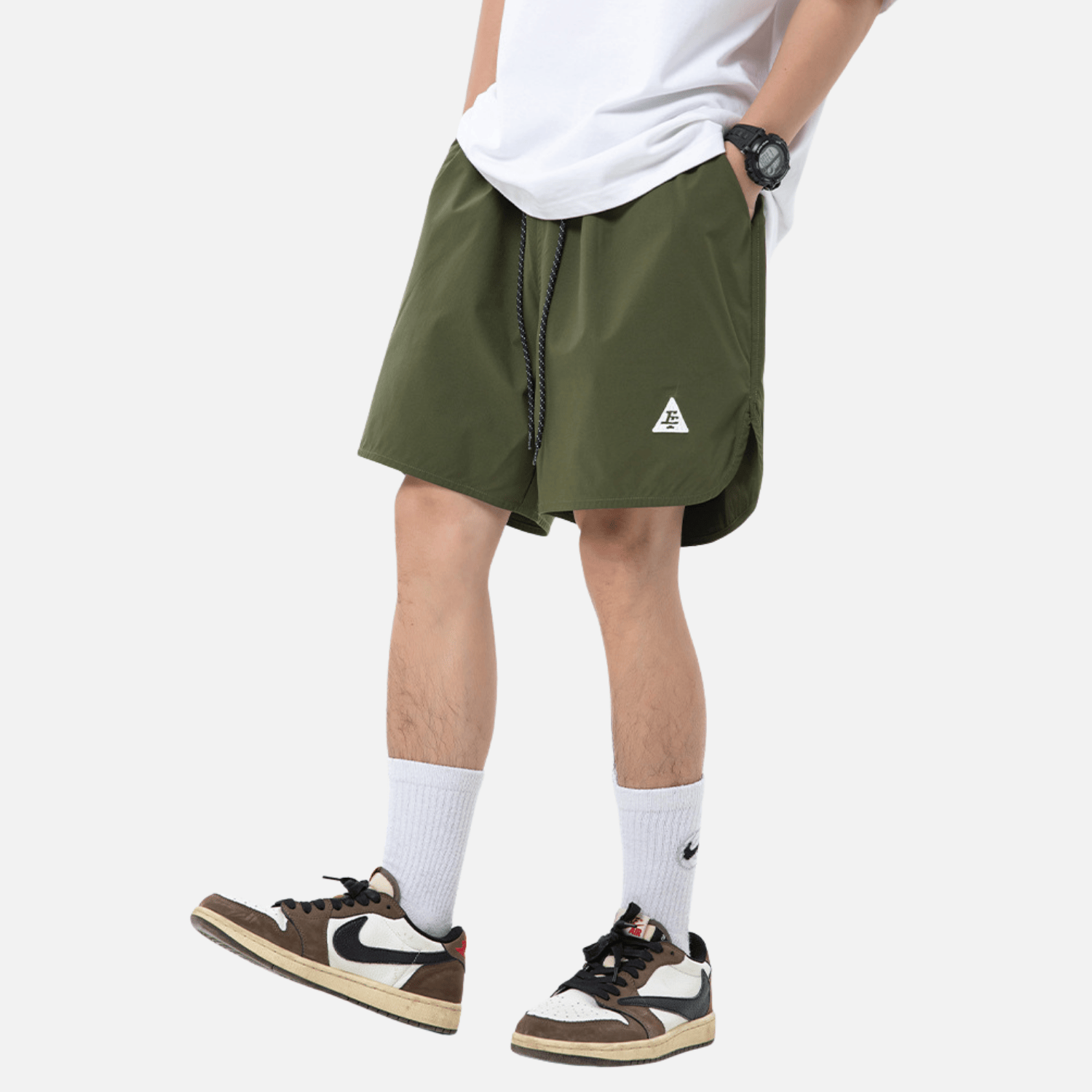 Curved Hem Pocket Shorts