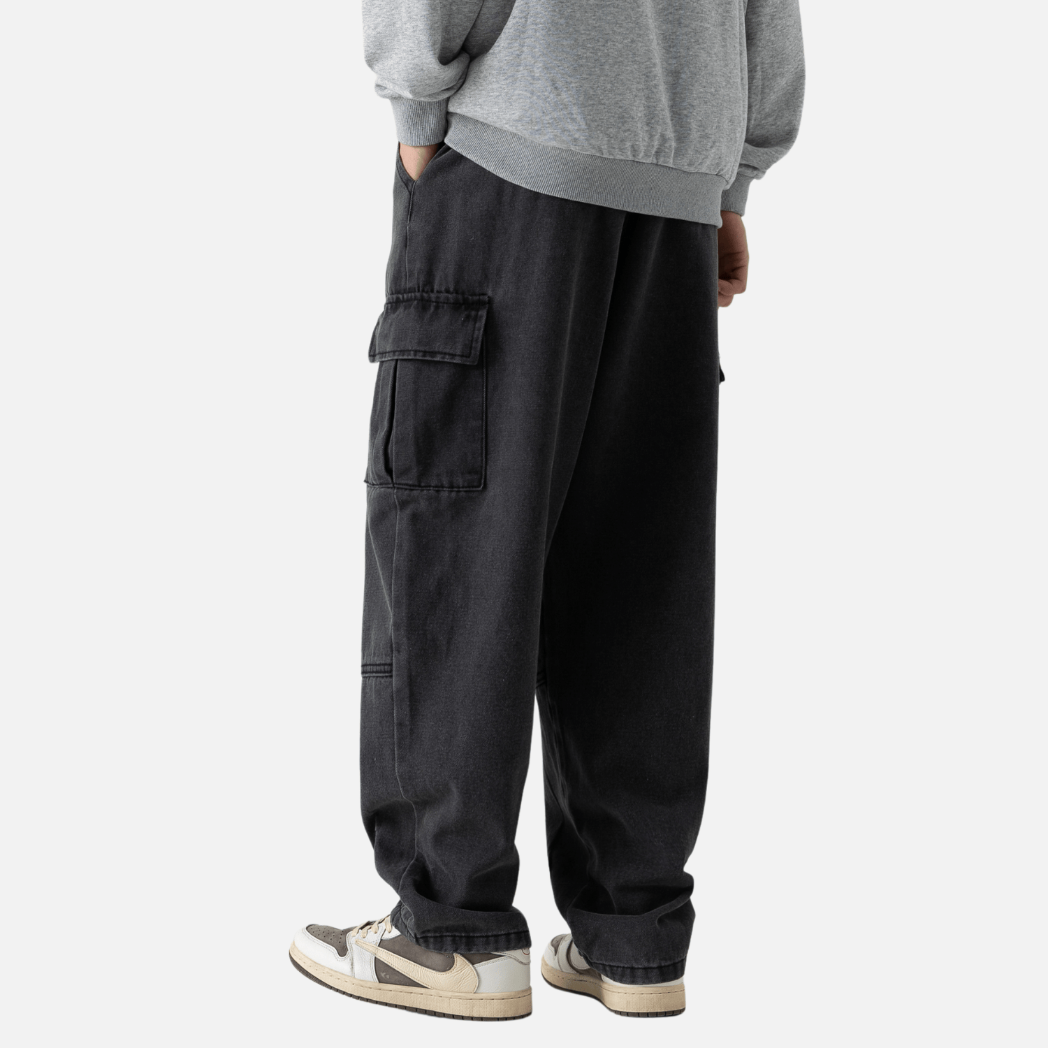 Pantalones vaqueros de patchwork con bolsillos vintage