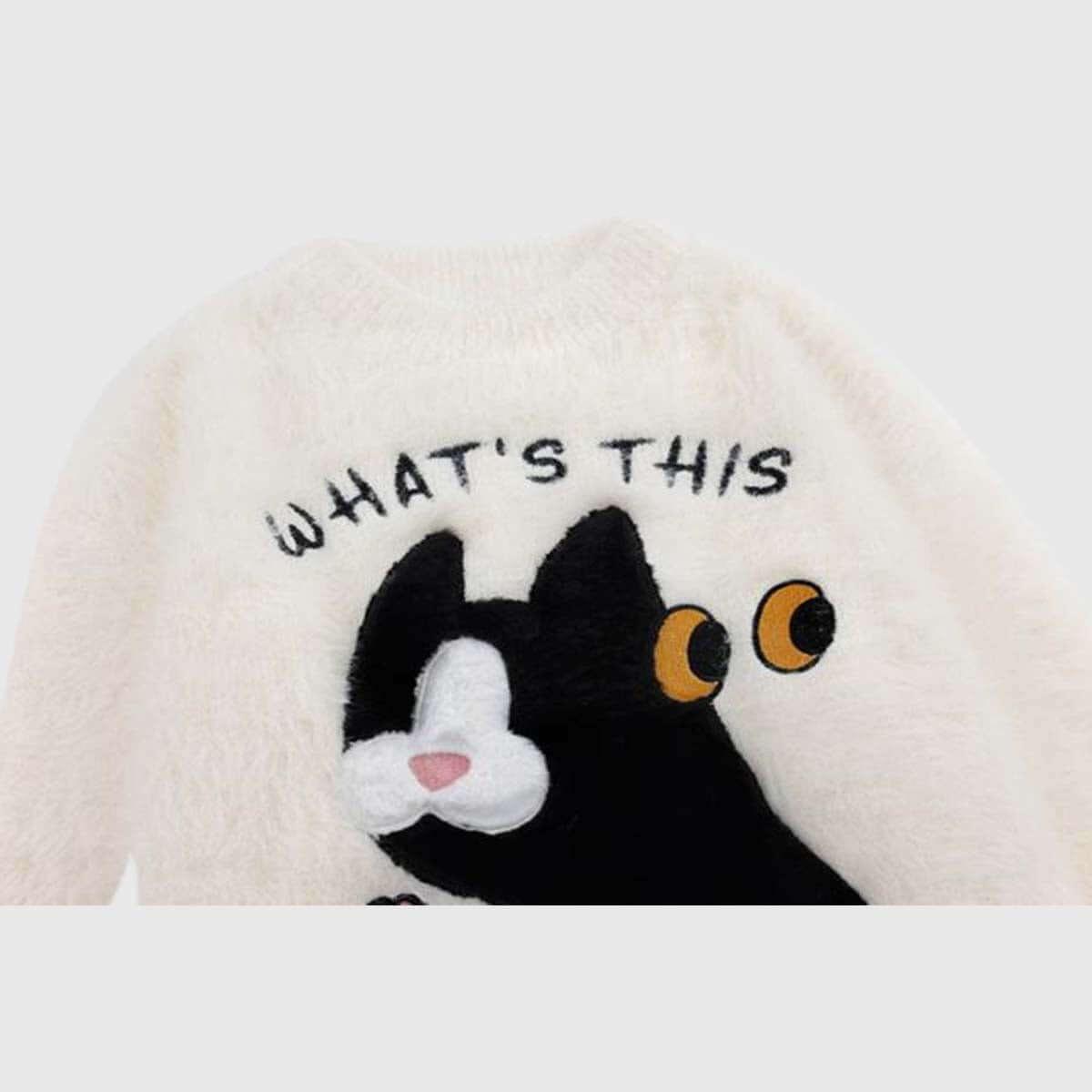 Pullover mit flauschigem Katzen-Design