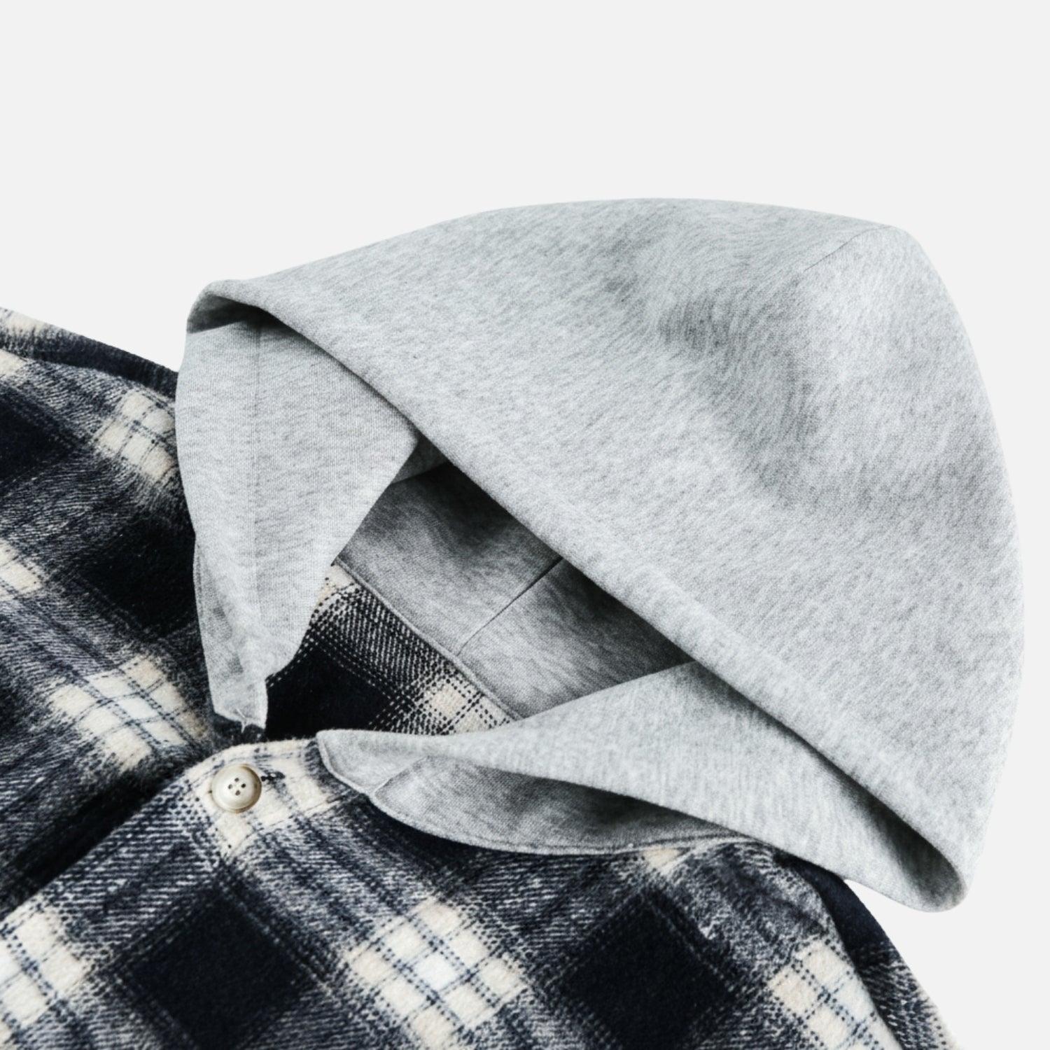 Colorblock-Hoodie mit gebürstetem Karomuster 