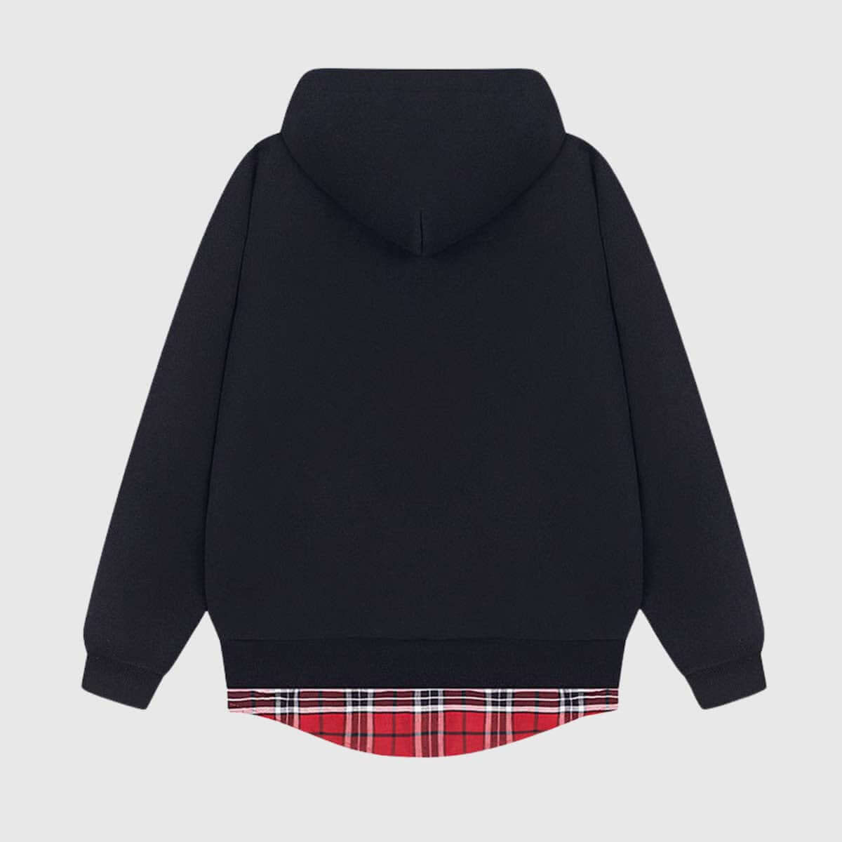 Sudadera con capucha a cuadros de dos capas