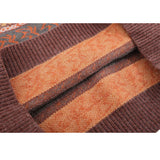 Irregular Color Contrast Stripe Pullover