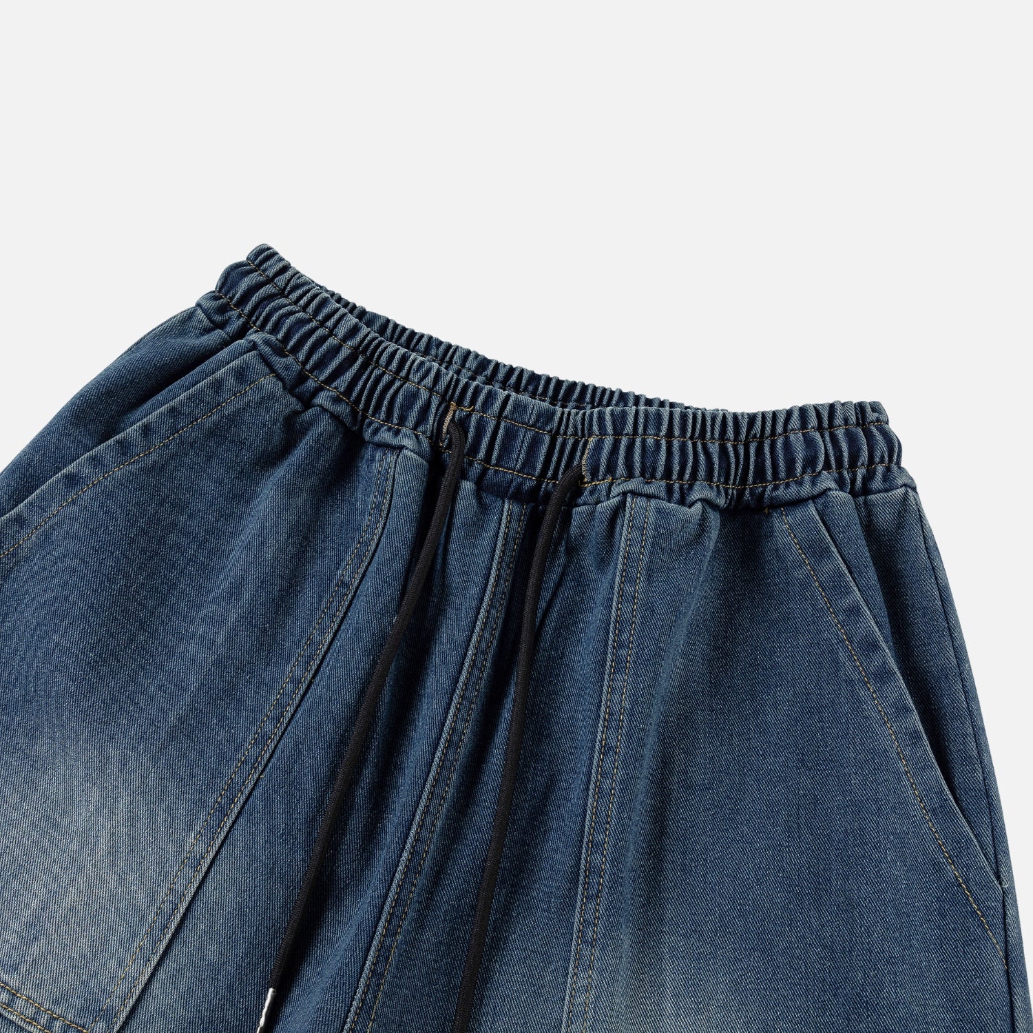 Vintage Washed Paneled Denim Pants