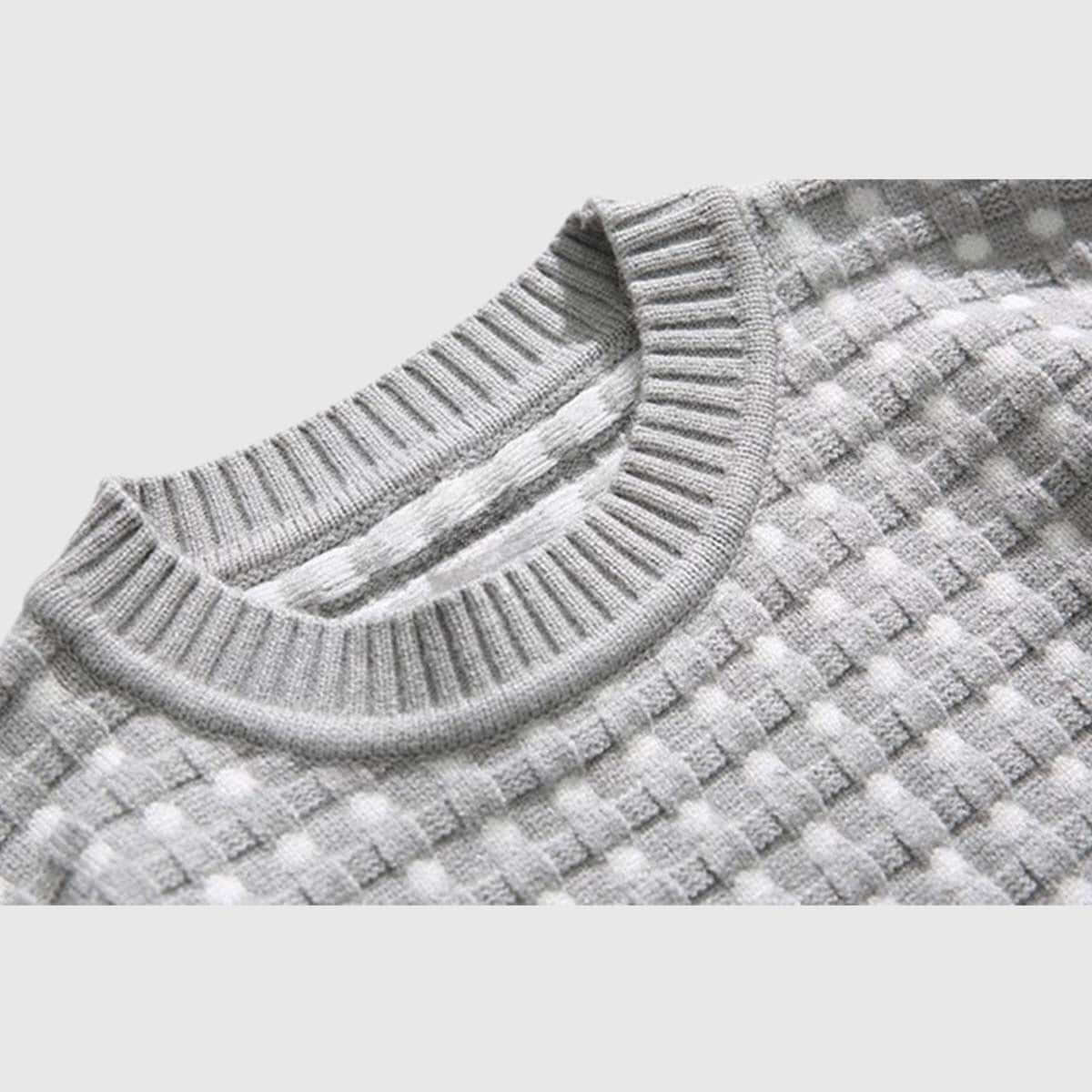 Strukturierter Strickpullover mit Rundhalsausschnitt