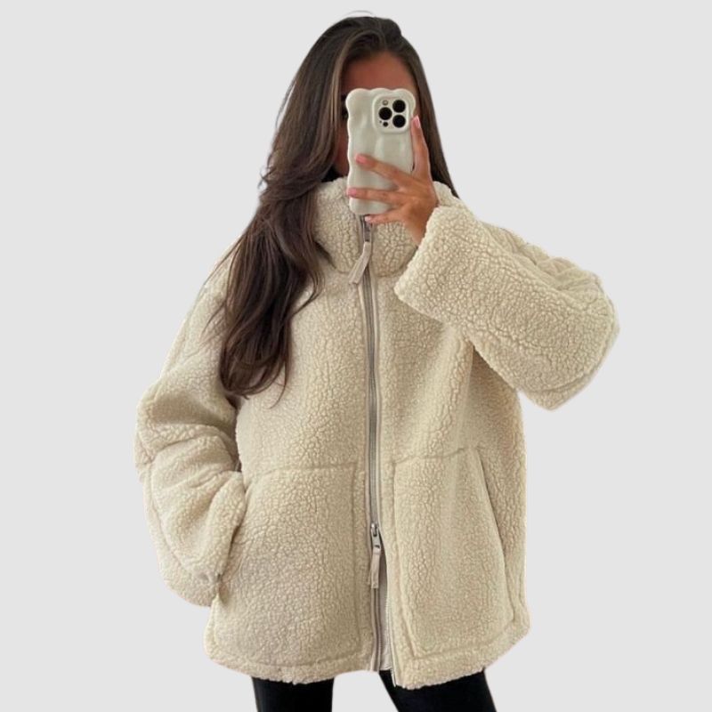 Einfarbige Berber-Fleecejacke