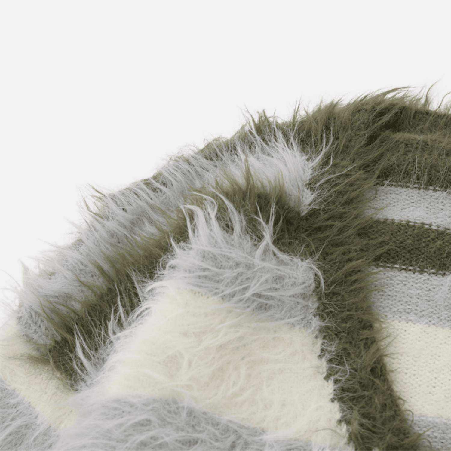 Striped Fleece-Lined V-Neck Sweater