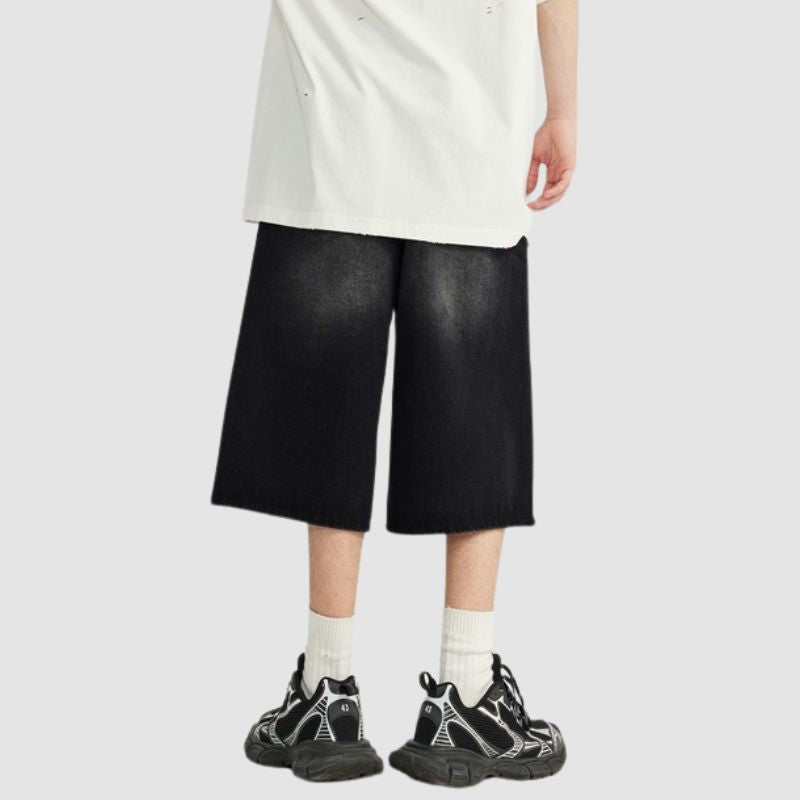 Pantalones cortos de pierna ancha lavados