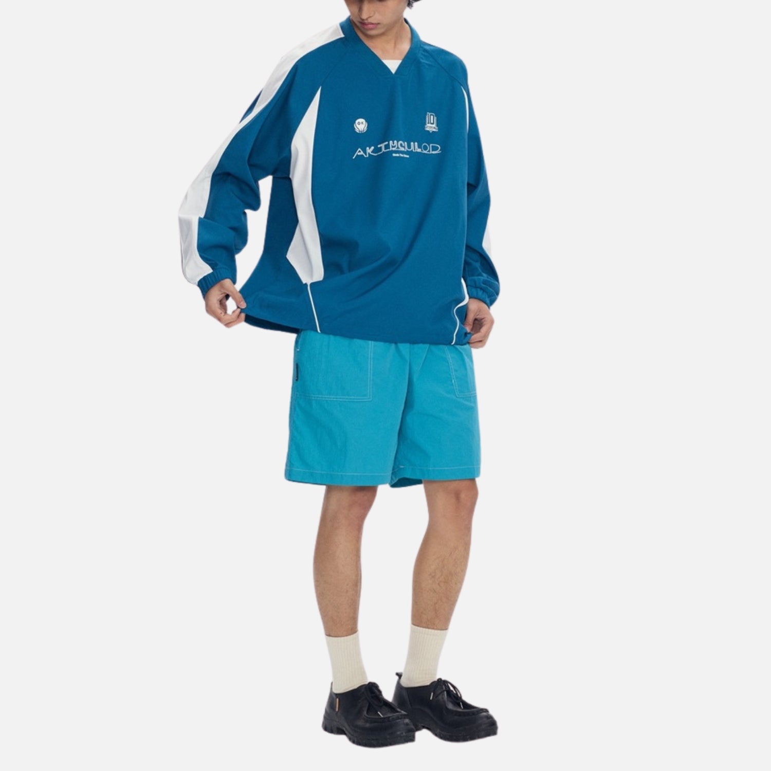 Japanese Colorblock Baseball Sweatshirt