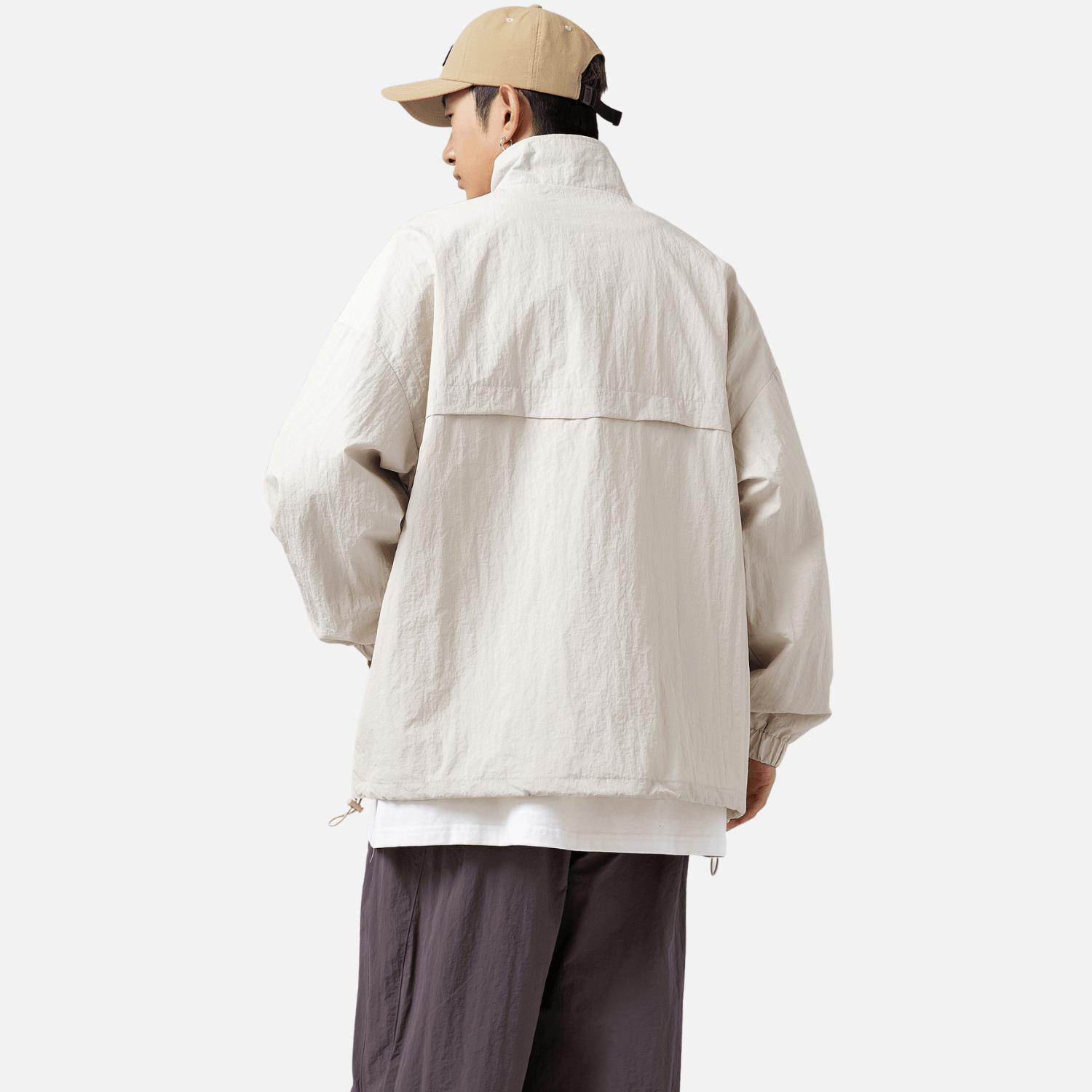 Chaqueta táctica impermeable con textura y media cremallera