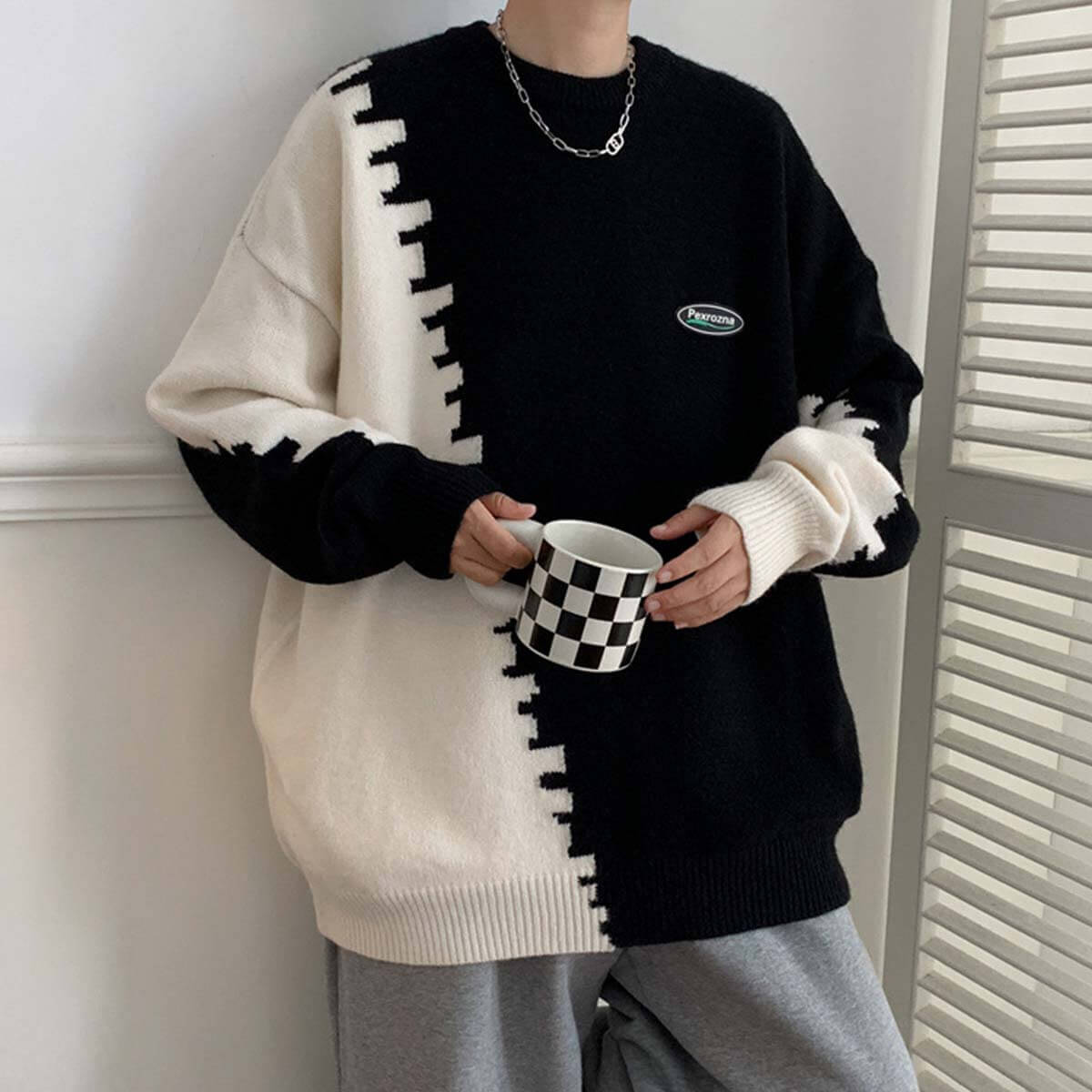 Retro Color Block Sweater