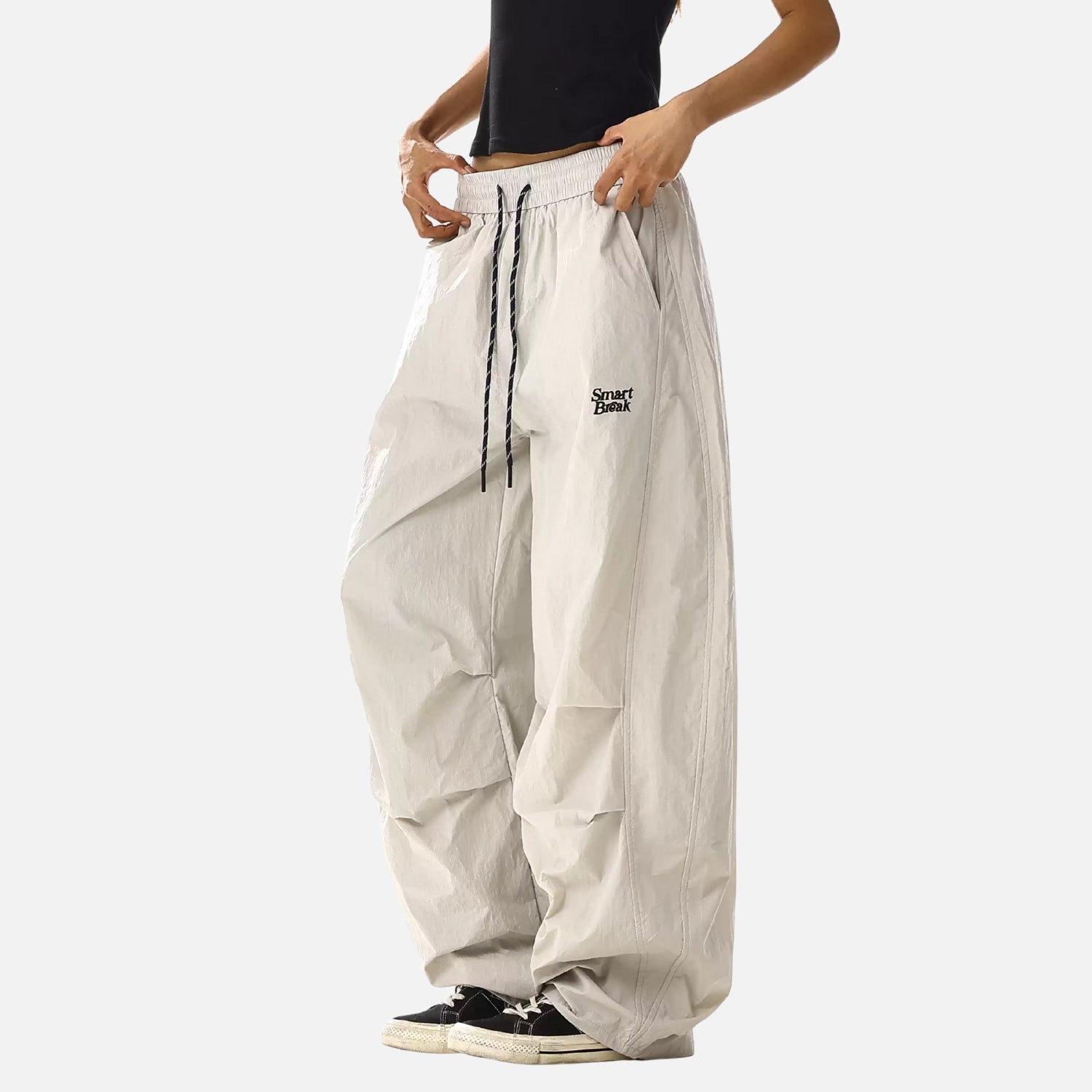 Pleated Paratrooper Baggy Pants