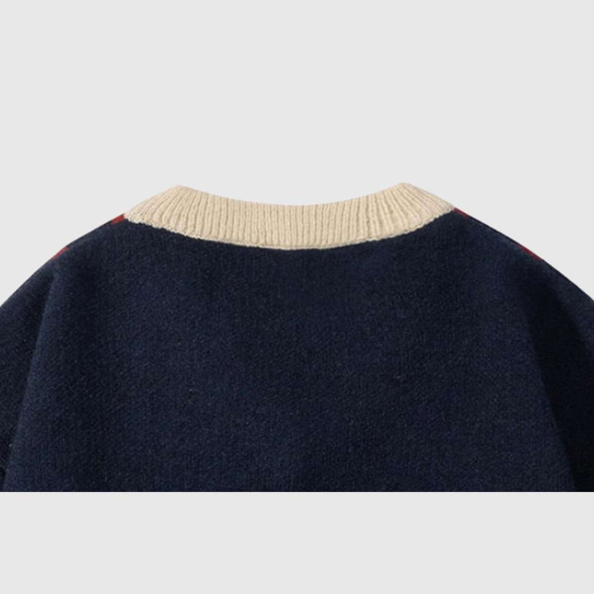 Retro Striped V-Neck Sweater