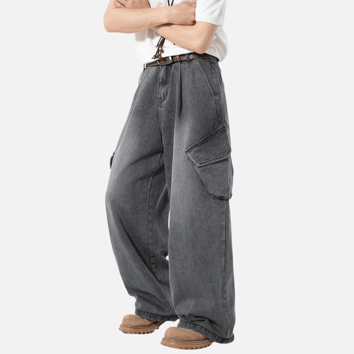 Washed Vintage Denim Pants
