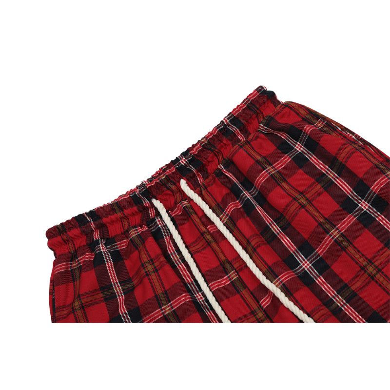 Pantalones casuales a cuadros con cordón