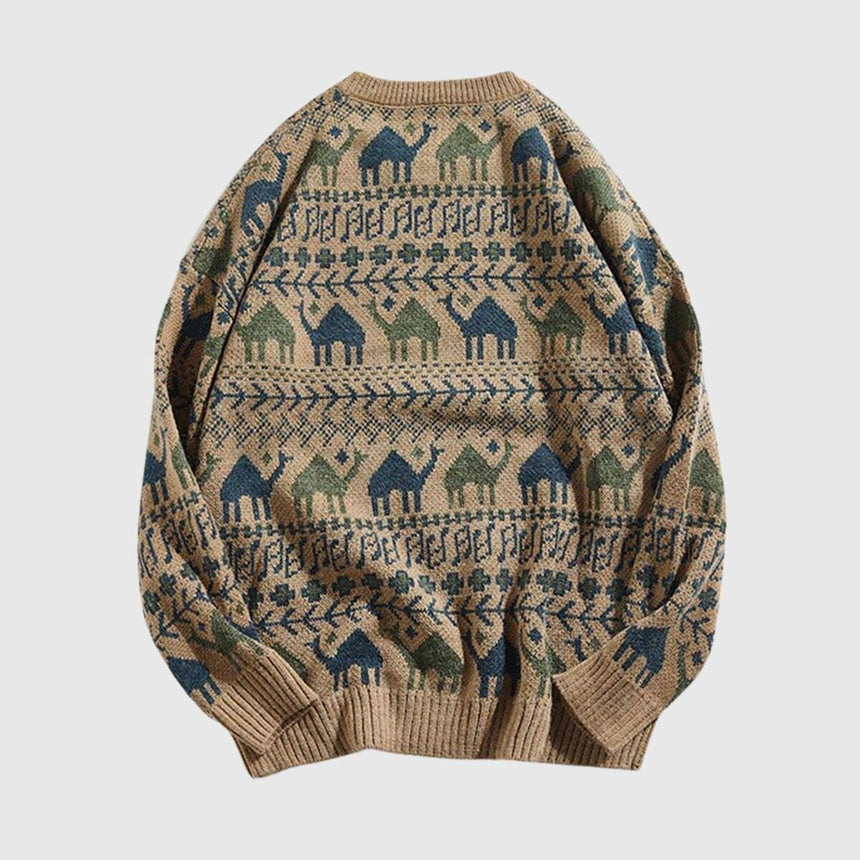 Suéter de punto con estampado tribal